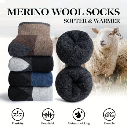 5 Pairs Merino Wool Men's Hiking Socks