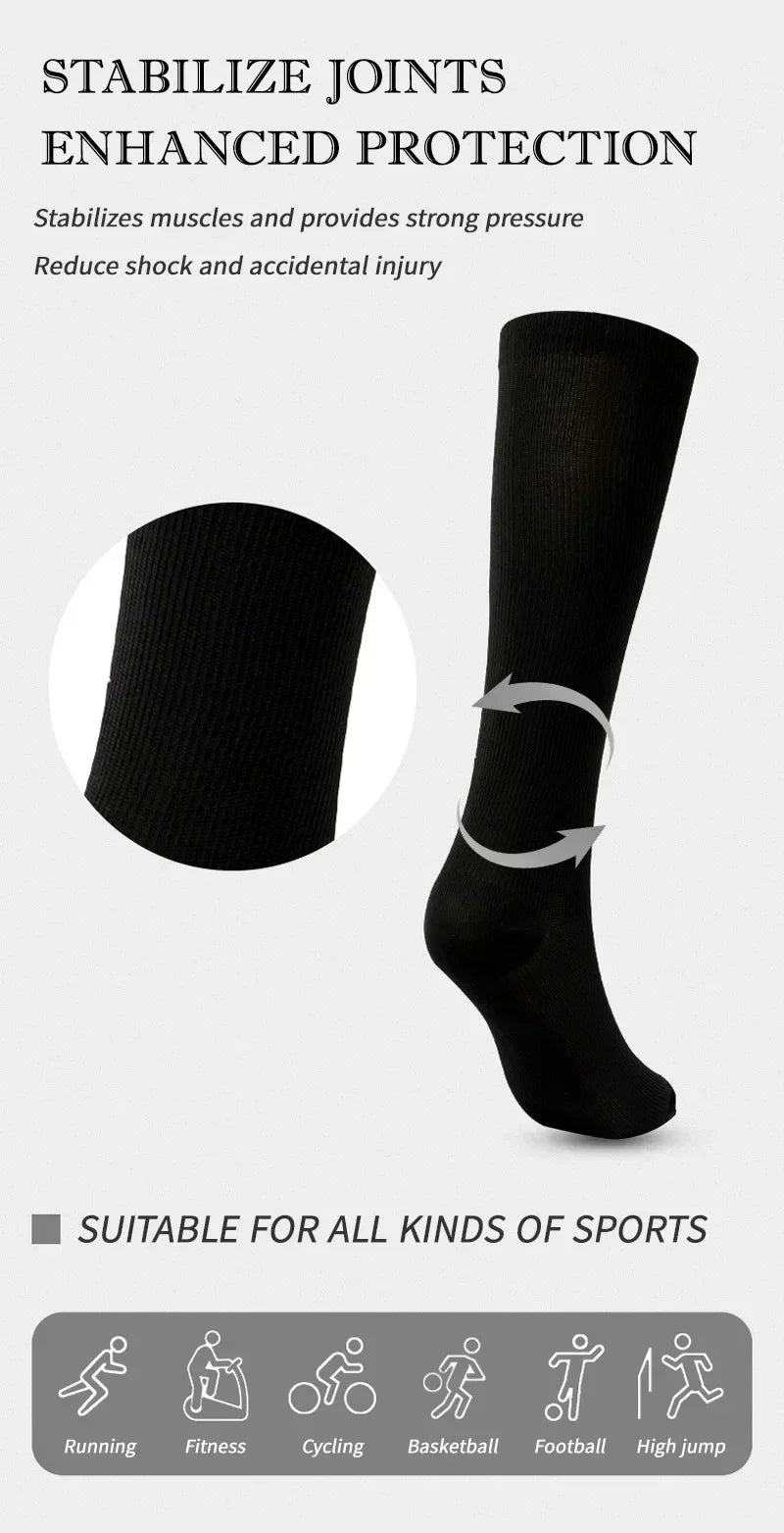 Unisex Compression Socks 15-20 mmHg Knee High Stocking
