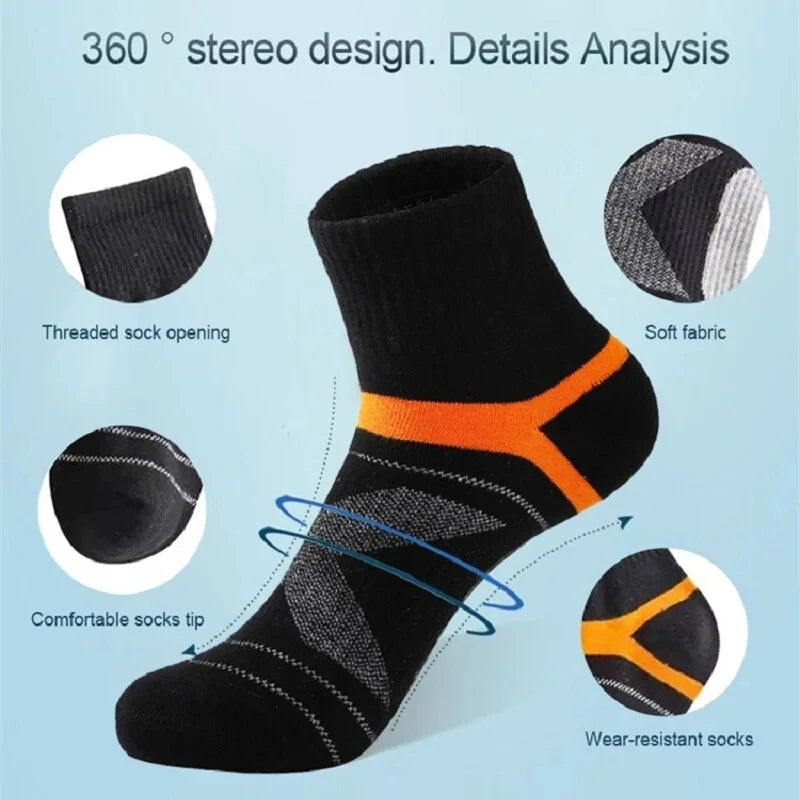 Unisex Black Hiking Socks 3 Pairs Polyester Elastane Knit Comfort