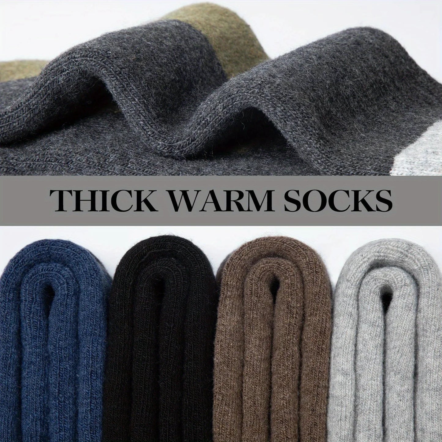 5 Pairs Merino Wool Men's Hiking Socks