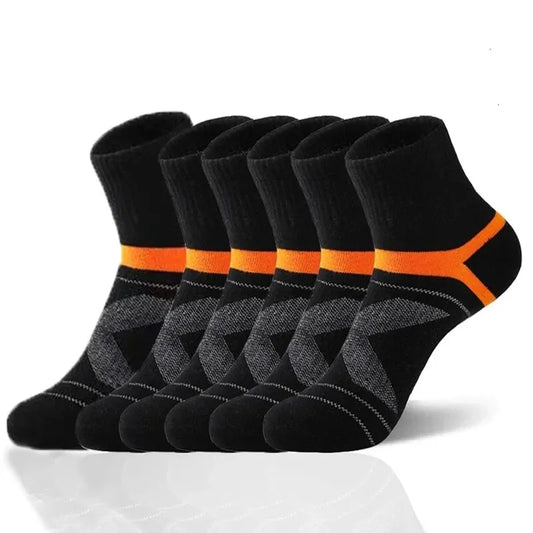 Unisex Black Hiking Socks 3 Pairs Polyester Elastane Knit Comfort