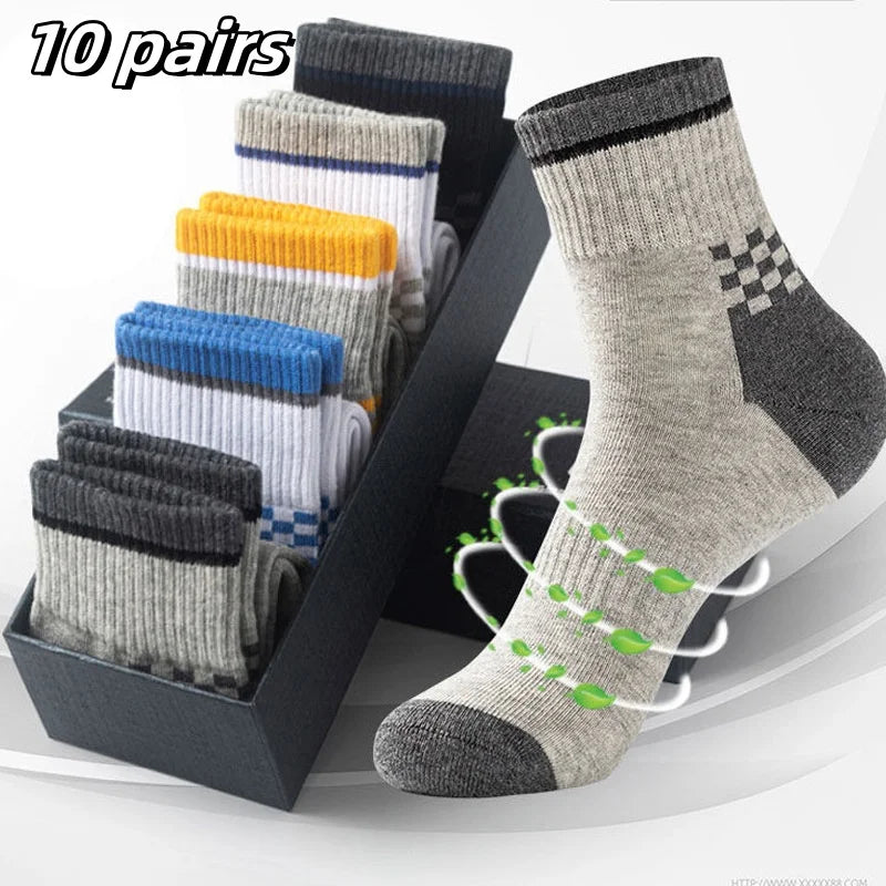 10 pairs Breathable Bamboo Cotton Sports Socks