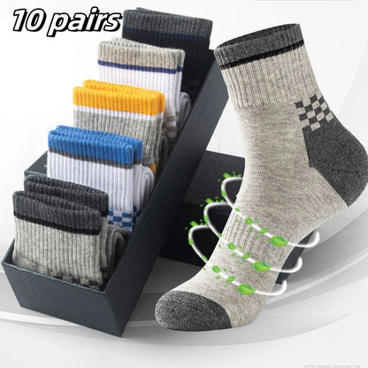 10 pairs Breathable Bamboo Cotton Sports Socks