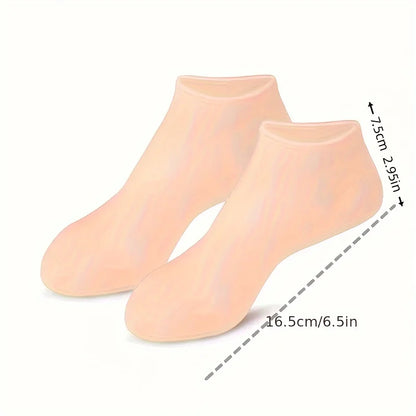2 Pack Moisturizing Silicone Foot Care Massage Socks For Soft Heels