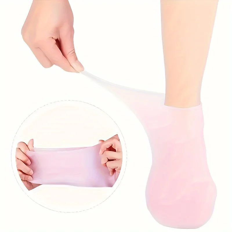 2 Pack Moisturizing Silicone Foot Care Massage Socks For Soft Heels