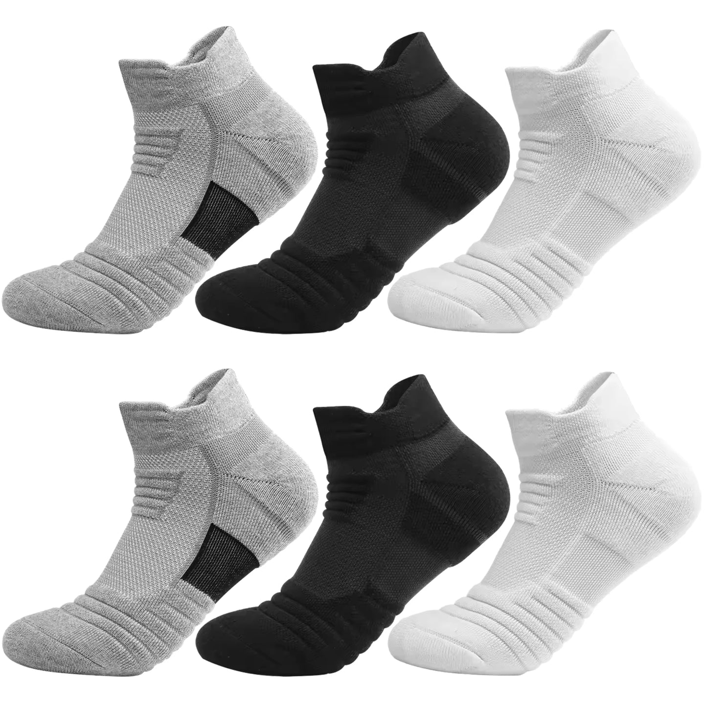 3/6 Pairs Running/Hiking Mesh Athletic Terry Socks