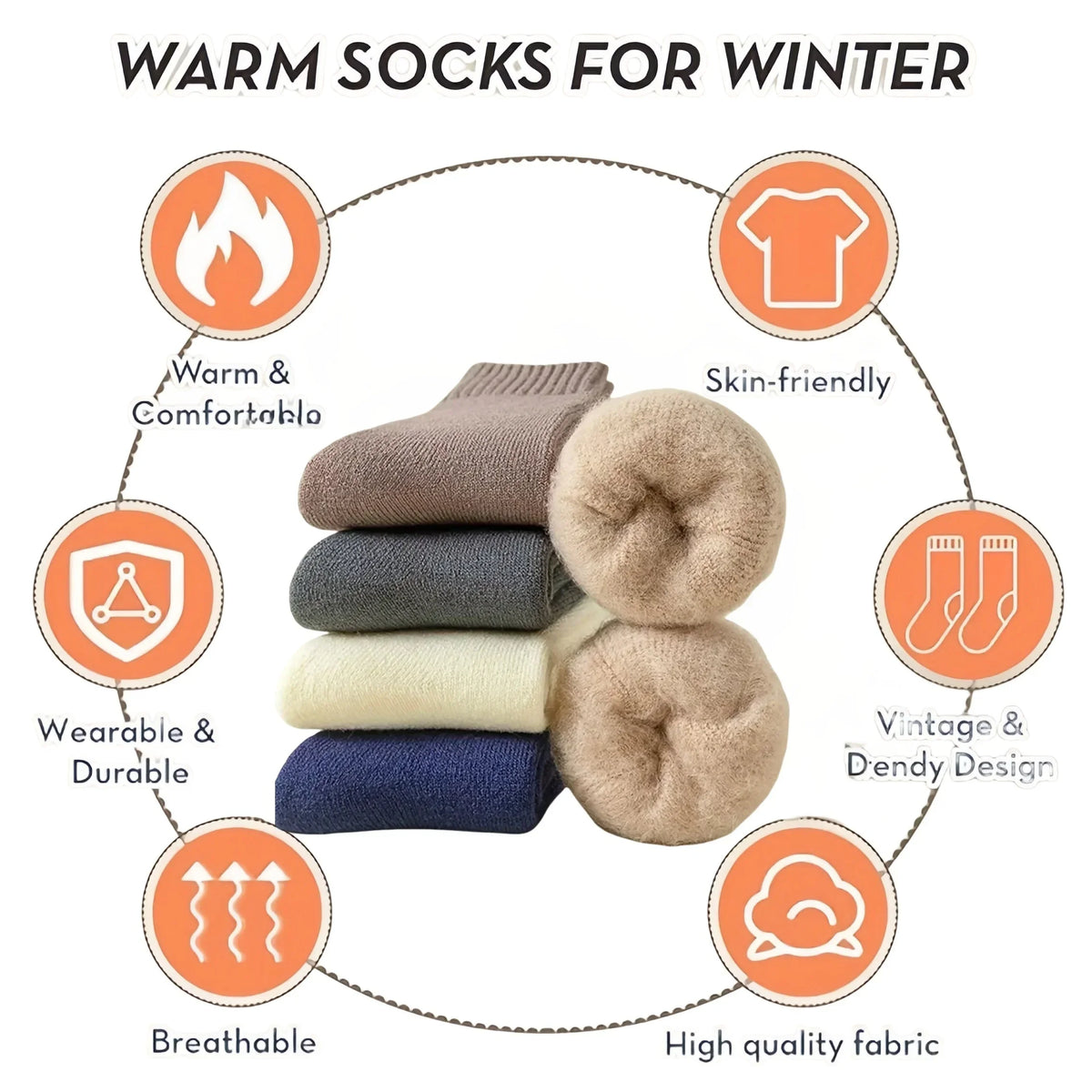Arctic Trek Thermal Socks — Thick Insulated Winter Hiking & Ski Socks