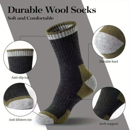 5 Pairs Merino Wool Men's Hiking Socks