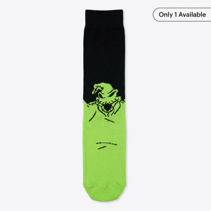 "Oogie’s Gamble" Neon Green Crew Socks