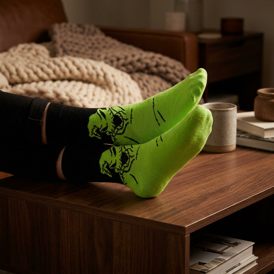 "Oogie’s Gamble" Neon Green Crew Socks