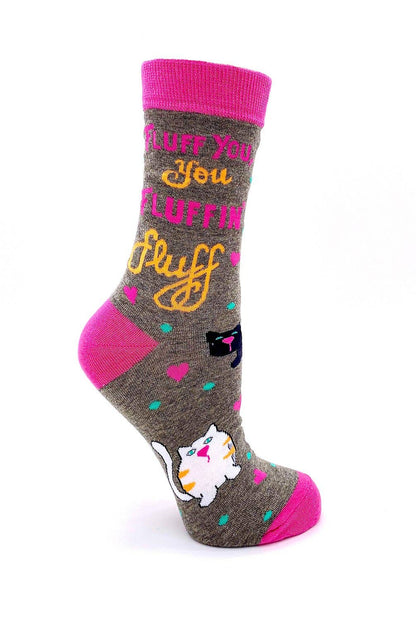 Fabdaz - Fluff You You Fluffin' Fluff Sassy Women's Crew Socks with Cats