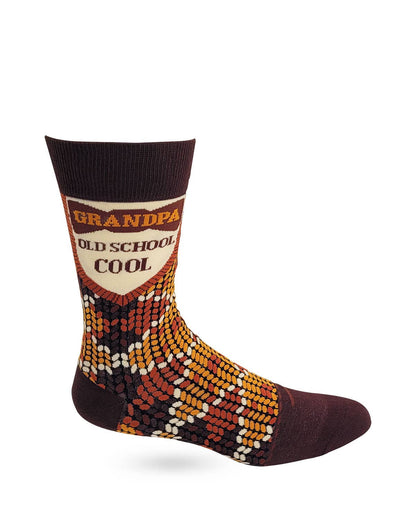 Fabdaz - Grandpa Old School Cool Men's Novelty Crew Socks