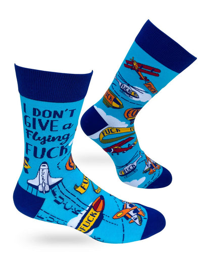 Fabdaz - I Don't Give a Flying F..k Men's Novelty Crew Socks