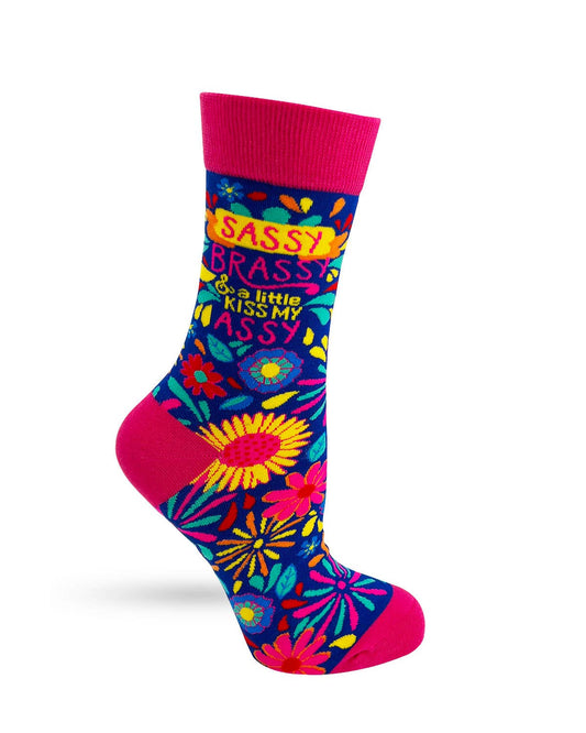 Fabdaz - Sassy Brassy and a Little Kiss My Assy Women's Crew Socks