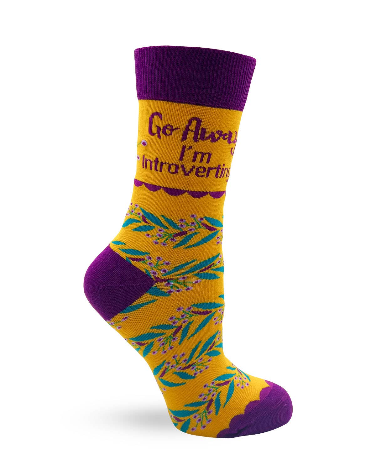 Fabdaz - Go Away I'm Introverting Women's Novelty Crew Socks