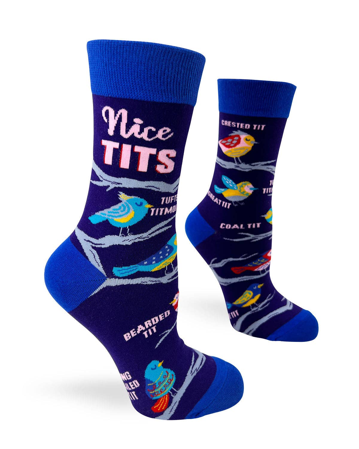 Fabdaz - "Nice Tits" Ladies' Novelty Crew Socks Featuring Cute Birds