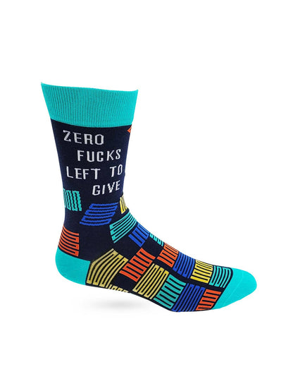 Fabdaz - Zero F*cks Left to Give Men's Novelty Crew Socks