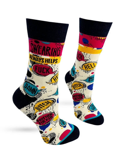 Fabdaz - Swearing Always Helps Women's Crew Socks