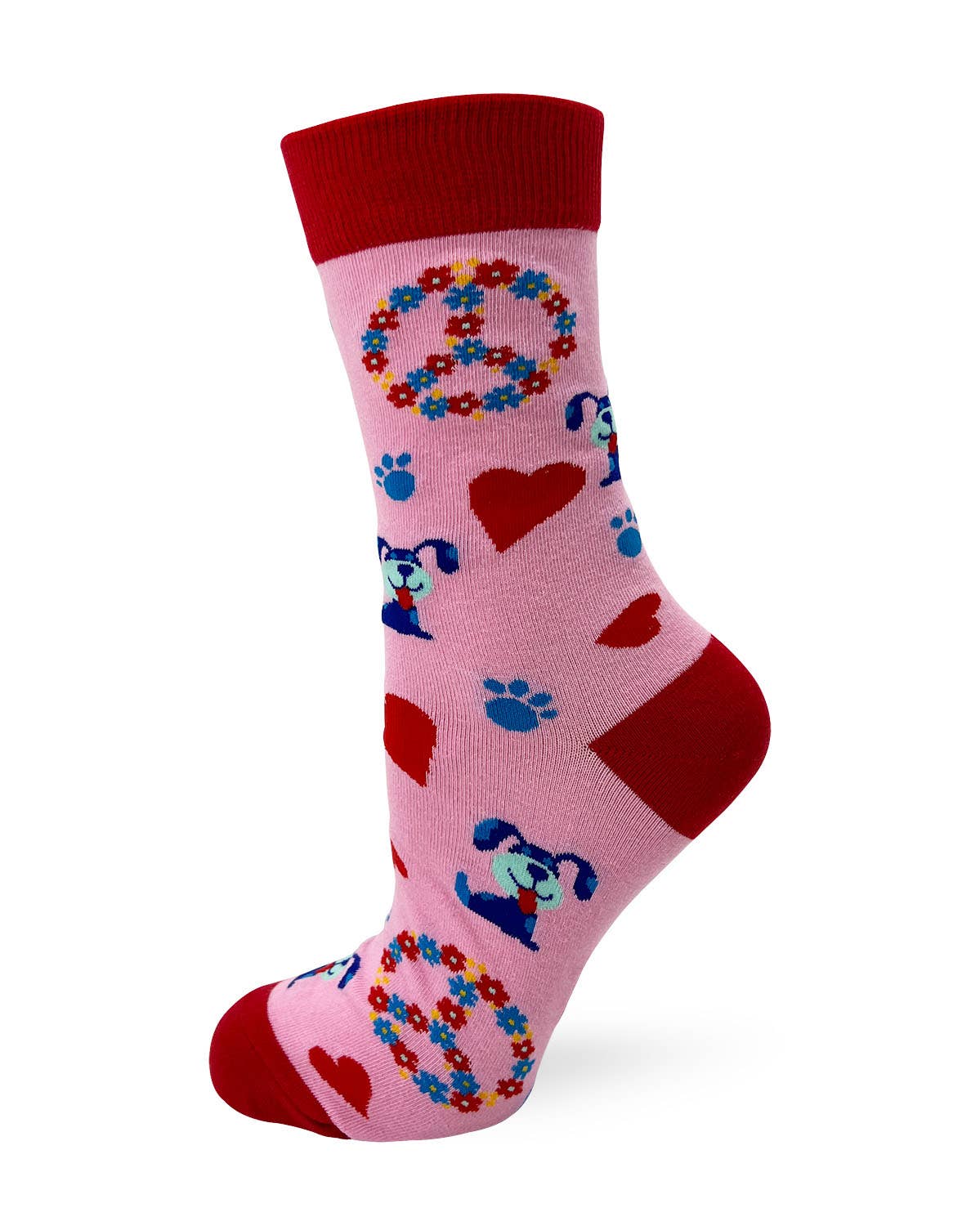 Fabdaz - Peace Love and Dogs Women's Crew Socks
