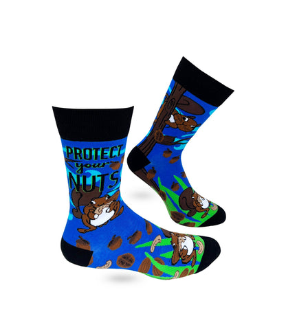 Fabdaz - Protect Your Nuts Men's Novelty Crew Socks