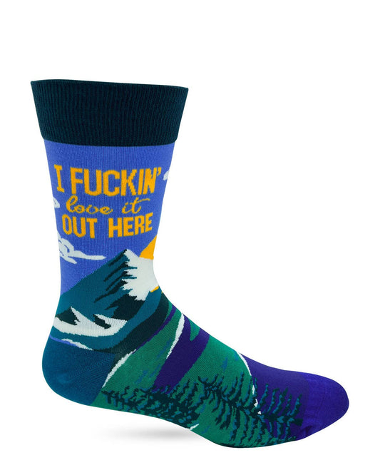 Fabdaz - I Fuckin' Love it Out Here Men's Novelty Crew Socks