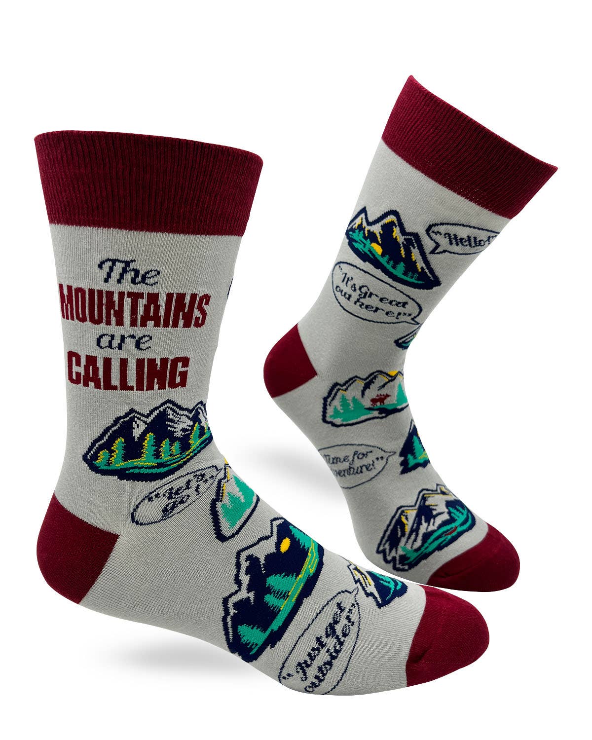 Fabdaz - The Mountains Are Calling Men's Novelty Crew Socks