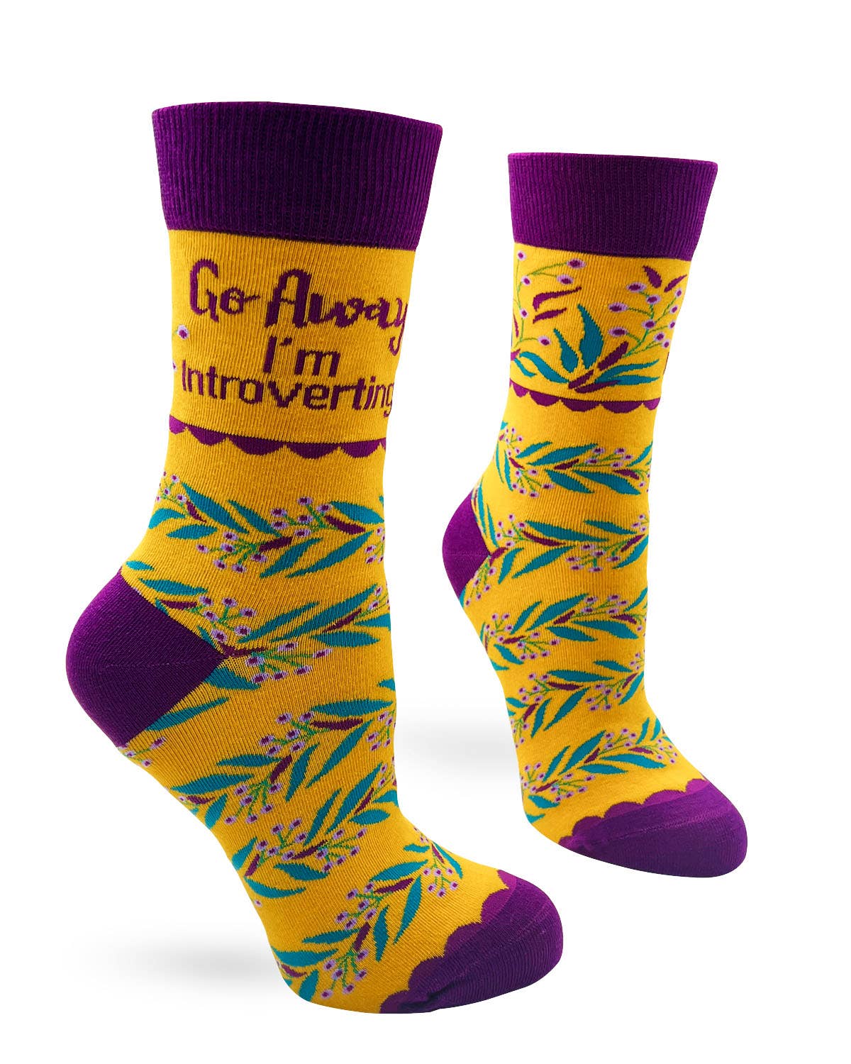 Fabdaz - Go Away I'm Introverting Women's Novelty Crew Socks