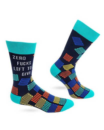 Fabdaz - Zero F*cks Left to Give Men's Novelty Crew Socks