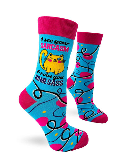 Fabdaz - I See Your Sarcasm & Raise You Some Sass Ladies' Crew Socks