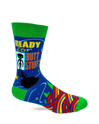 Fabdaz - Ready For Butt Stuff? Men's Novelty Crew Socks