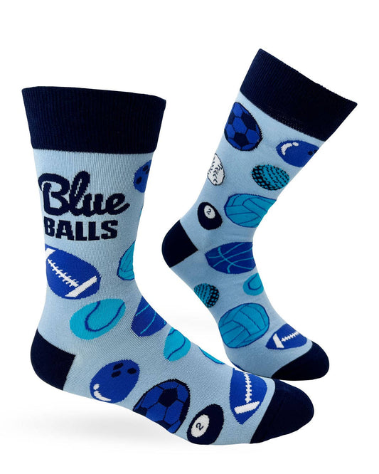 Fabdaz - Blue Balls Men's Novelty Crew Socks