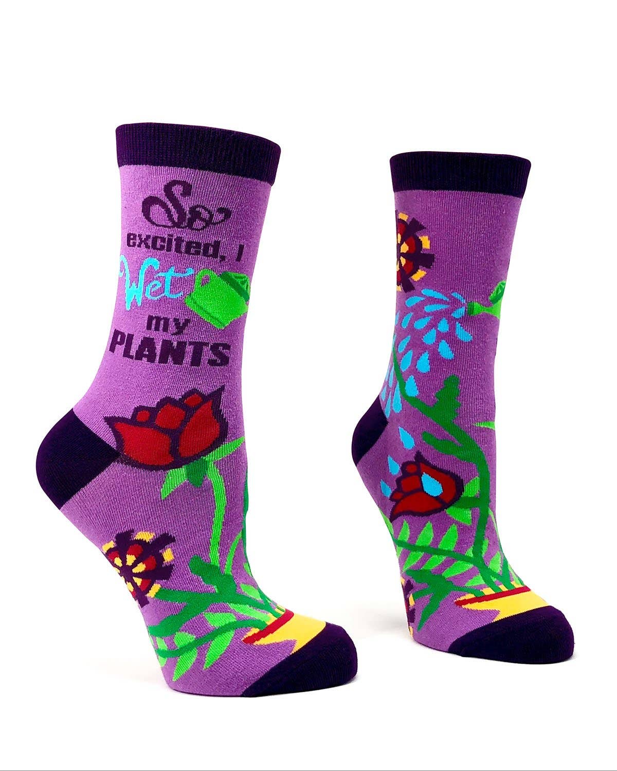 Fabdaz - So Excited, I Wet my Plants Women's Crew Socks