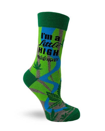 Fabdaz - "I'm a Little High Maintenance" Funny Women's Crew Socks