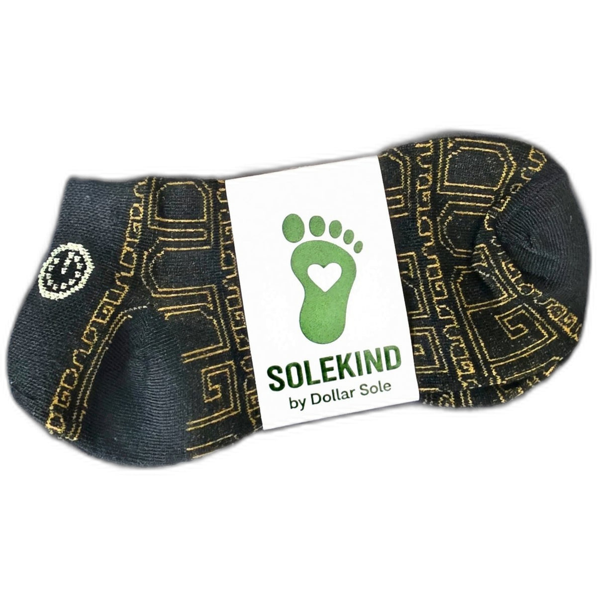 Golden Standard – Black/Gold Geometric Essential Ankle Socks | $3 Buy One Give One | Dollar Sole