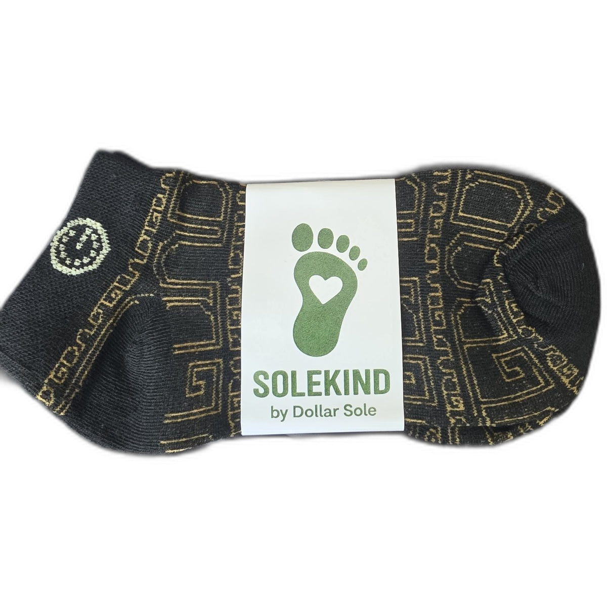 Golden Standard – Black/Gold Geometric Essential Ankle Socks | $3 Buy One Give One | Dollar Sole
