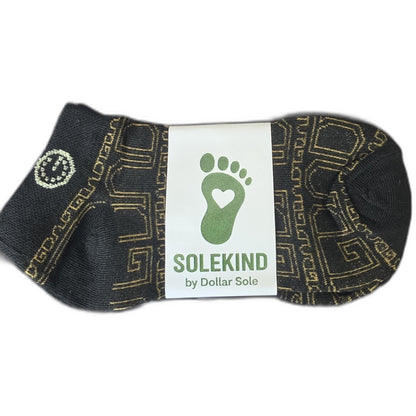 Golden Standard – Black/Gold Geometric Essential Ankle Socks | $3 Buy One Give One | Dollar Sole