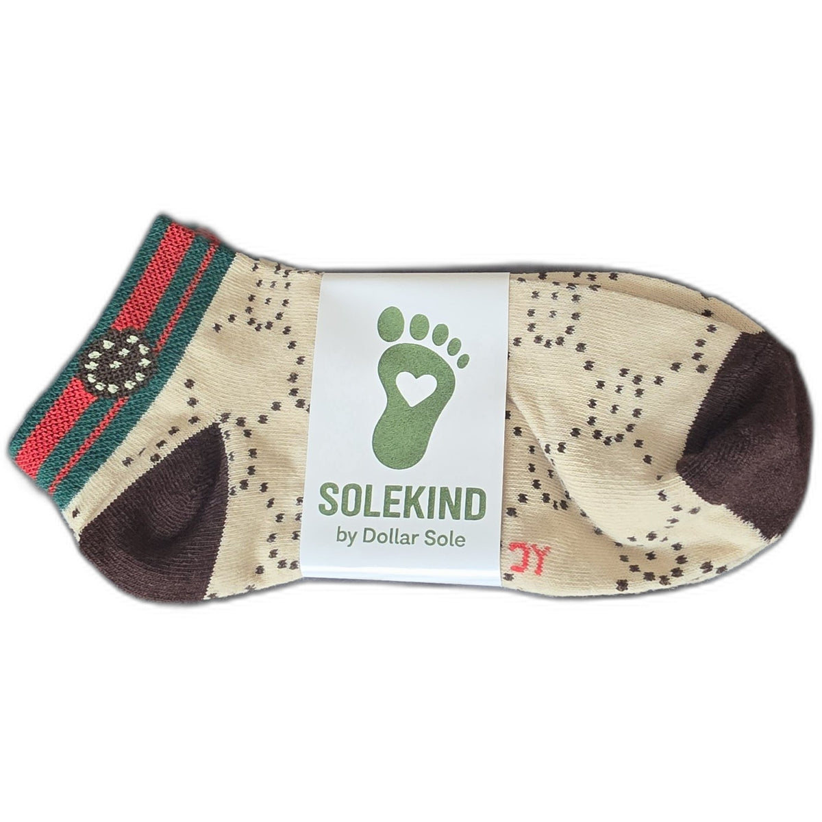 Tuxedo Dots – Cream/Black Dot Essential Ankle Socks | $3 Buy One Give One | Dollar Sole