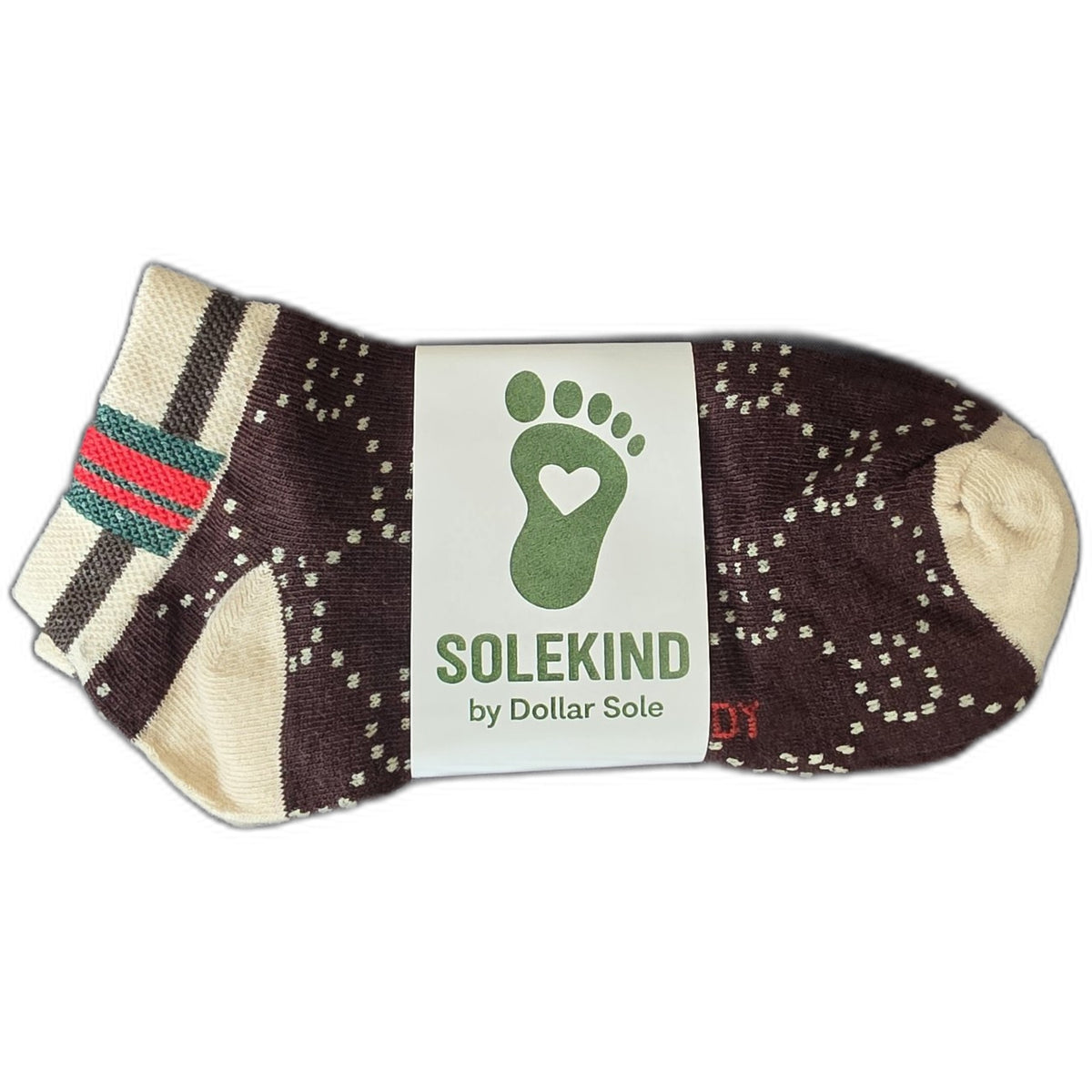 Tuxedo Dots – Cream/Black Dot Essential Ankle Socks | $3 Buy One Give One | Dollar Sole