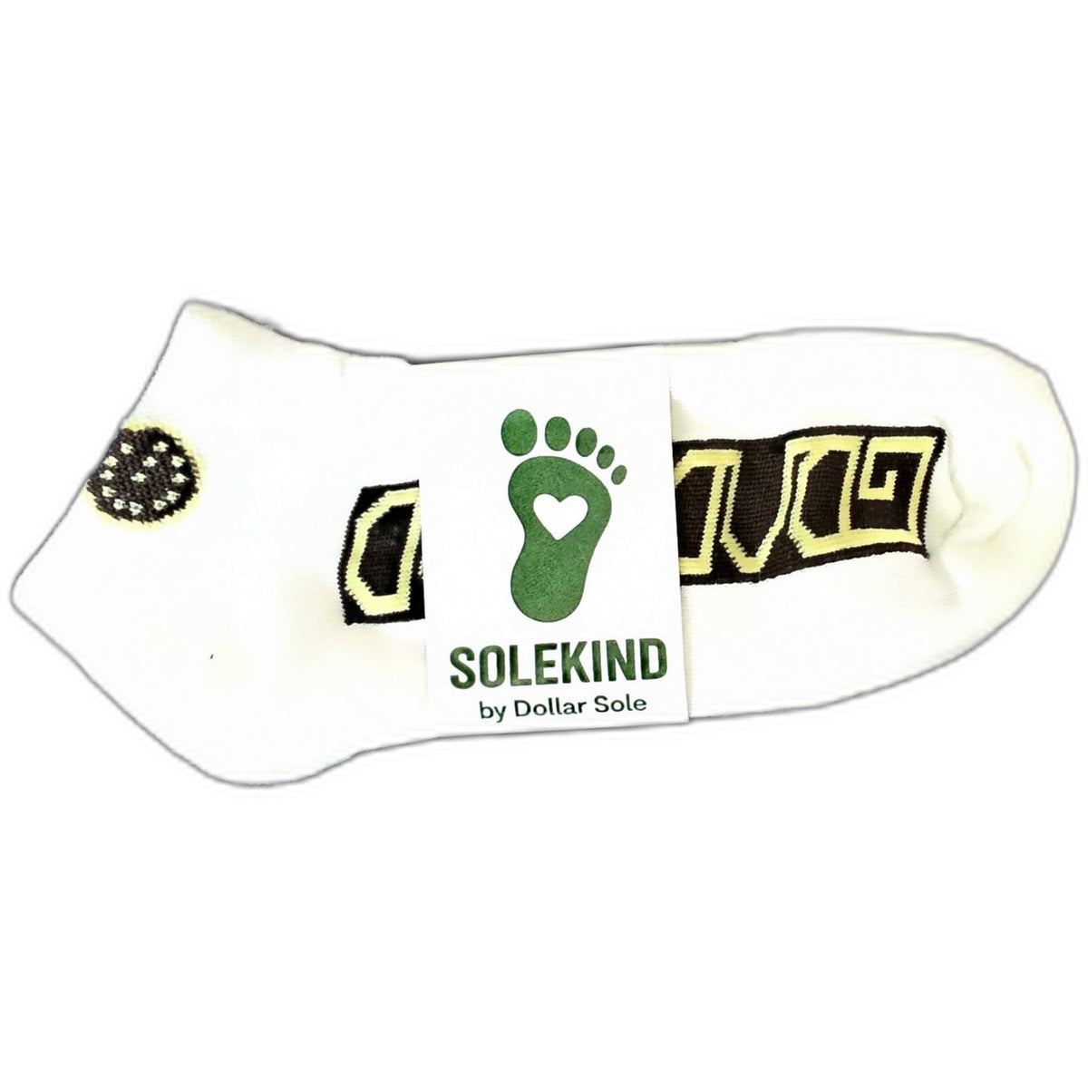 Varsity Letters – White/Black Geometric Essential Ankle Socks | $3 Buy One Give One | Dollar Sole